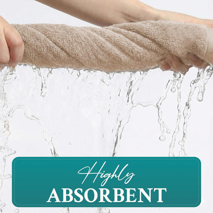 Luxury Bath Towels Extra Large Fluffy Set of 2 Plush Hotel Towel for Bathroom Luxury Made from Soft Superior Turkish Cotton, Thick, Absorbent, Easy Dry, Durable (Green - 30x56)