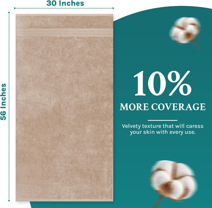 Luxury Bath Towels Extra Large Fluffy Set of 2 Plush Hotel Towel for Bathroom Luxury Made from Soft Superior Turkish Cotton, Thick, Absorbent, Easy Dry, Durable (Green - 30x56)