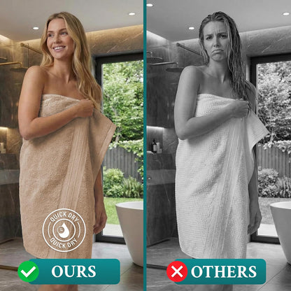 Luxury Bath Towels Extra Large Fluffy Set of 2 Plush Hotel Towel for Bathroom Luxury Made from Soft Superior Turkish Cotton, Thick, Absorbent, Easy Dry, Durable (Green - 30x56)