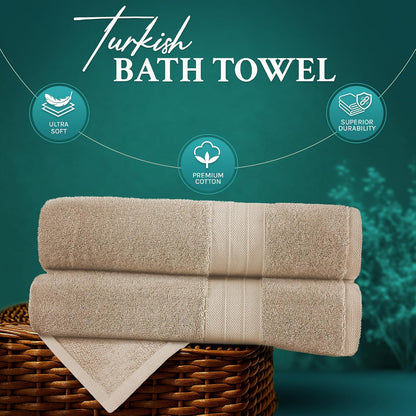 Luxury Bath Towels Extra Large Fluffy Set of 2 Plush Hotel Towel for Bathroom Luxury Made from Soft Superior Turkish Cotton, Thick, Absorbent, Easy Dry, Durable (Green - 30x56)