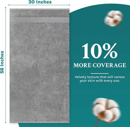 Luxury Bath Towels Extra Large Fluffy Set of 2 Plush Hotel Towel for Bathroom Luxury Made from Soft Superior Turkish Cotton, Thick, Absorbent, Easy Dry, Durable (Green - 30x56)