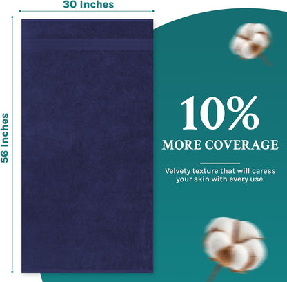Luxury Bath Towels Extra Large Fluffy Set of 2 Plush Hotel Towel for Bathroom Luxury Made from Soft Superior Turkish Cotton, Thick, Absorbent, Easy Dry, Durable (Green - 30x56)