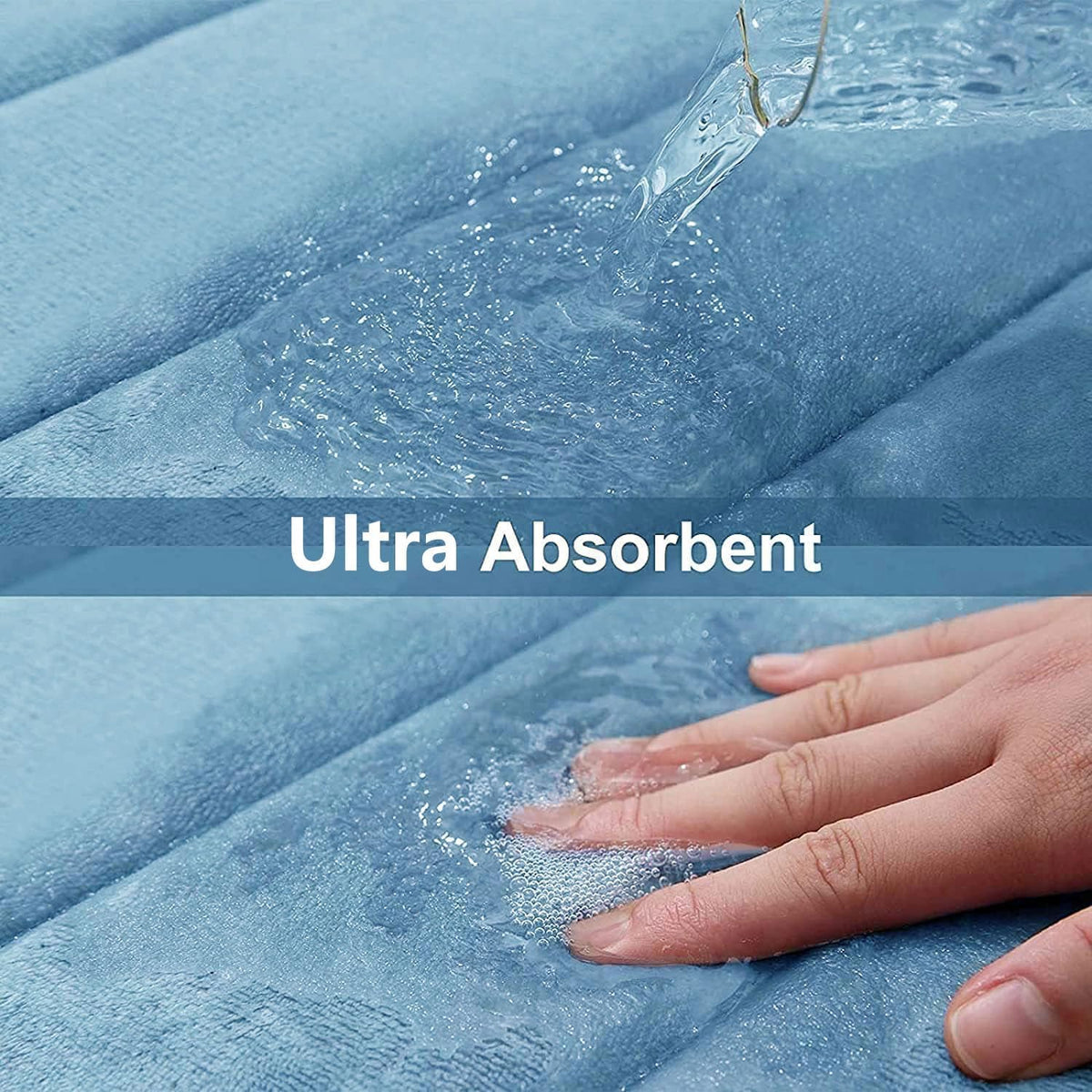 Memory Foam Bath Mat 24 x 16, Ultra Soft Absorbent Bathroom Rugs - Colors B