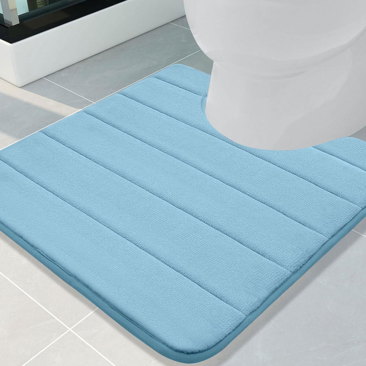 Memory Foam Bath Mat 24 x 16, Ultra Soft Absorbent Bathroom Rugs - Colors B