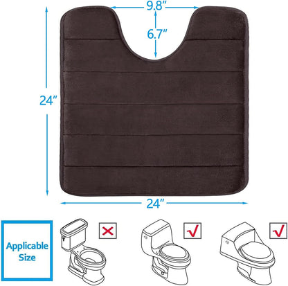 Memory Foam Bath Mat 24 x 16, Ultra Soft Absorbent Bathroom Rugs - Colors B
