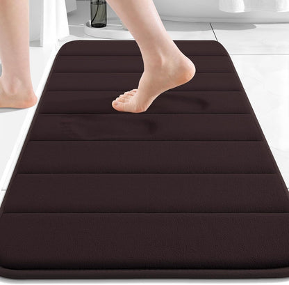 Memory Foam Bath Mat 24 x 16, Ultra Soft Absorbent Bathroom Rugs - Colors B