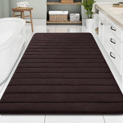 Memory Foam Bath Mat 24 x 16, Ultra Soft Absorbent Bathroom Rugs - Colors B