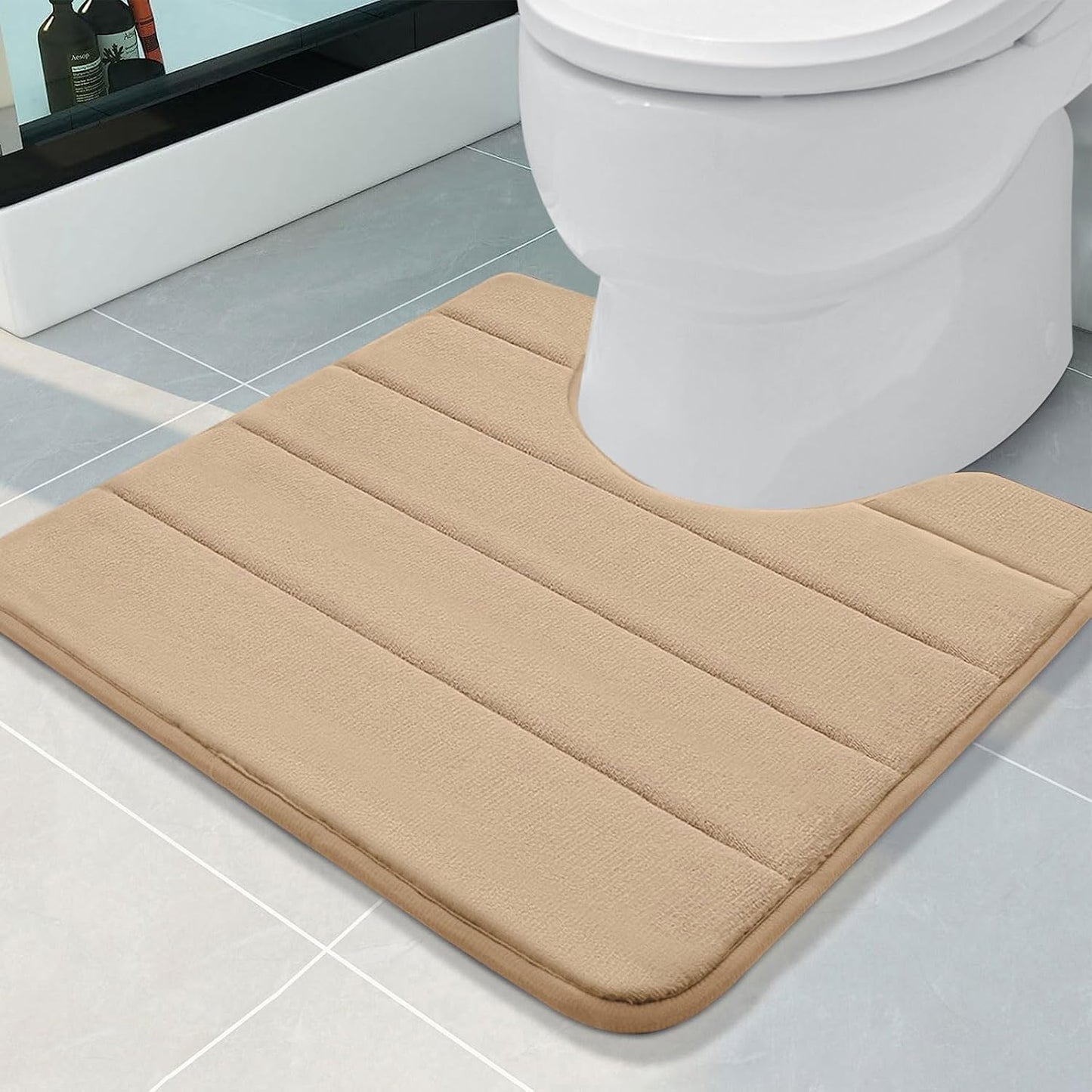 Memory Foam Bath Mat 24 x 16, Ultra Soft Absorbent Bathroom Rugs - Colors B