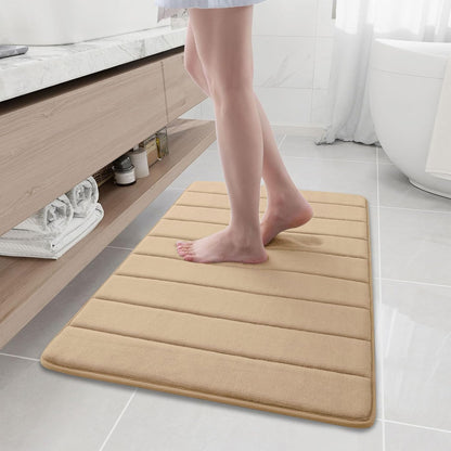 Memory Foam Bath Mat 24 x 16, Ultra Soft Absorbent Bathroom Rugs - Colors B