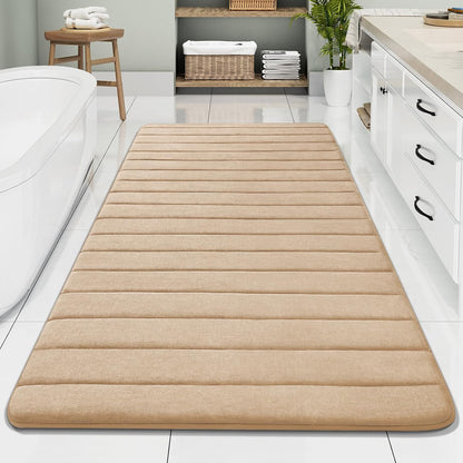 Memory Foam Bath Mat 24 x 16, Ultra Soft Absorbent Bathroom Rugs - Colors B