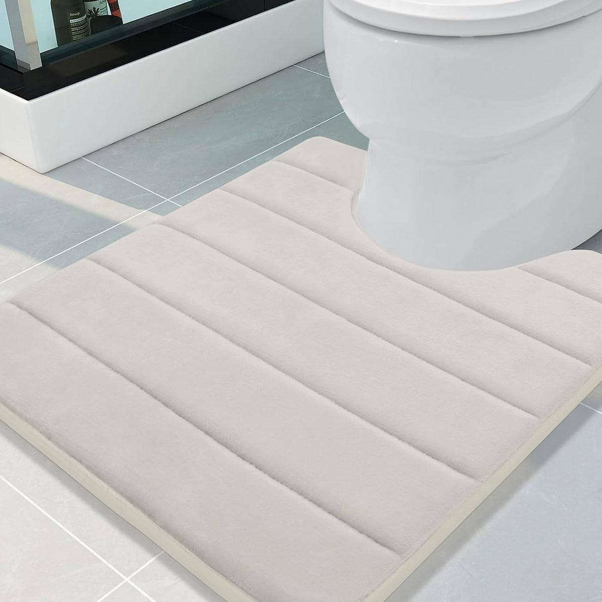 Memory Foam Bath Mat 24 x 16, Ultra Soft Absorbent Bathroom Rugs - Colors B