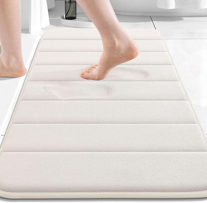 Memory Foam Bath Mat 24 x 16, Ultra Soft Absorbent Bathroom Rugs - Colors B