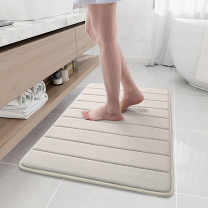 Memory Foam Bath Mat 24 x 16, Ultra Soft Absorbent Bathroom Rugs - Colors B