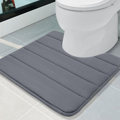 Memory Foam Bath Mat 24 x 16, Ultra Soft Absorbent Bathroom Rugs - Colors B