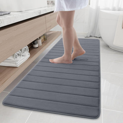 Memory Foam Bath Mat 24 x 16, Ultra Soft Absorbent Bathroom Rugs - Colors B