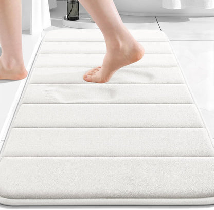 Memory Foam Bath Mat 24 x 16, Ultra Soft Absorbent Bathroom Rugs - Colors B