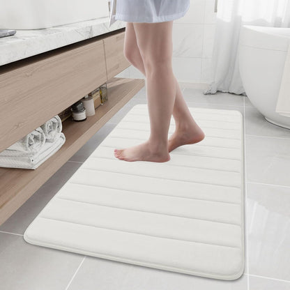 Memory Foam Bath Mat 24 x 16, Ultra Soft Absorbent Bathroom Rugs - Colors B