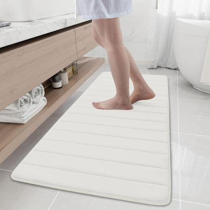 Memory Foam Bath Mat 24 x 16, Ultra Soft Absorbent Bathroom Rugs - Colors B