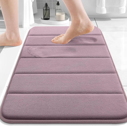 Memory Foam Bath Mat 24 x 16, Ultra Soft Absorbent Bathroom Rugs - Colors B
