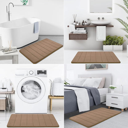 Memory Foam Bath Mat 24 x 16, Ultra Soft Absorbent Bathroom Rugs - Colors B