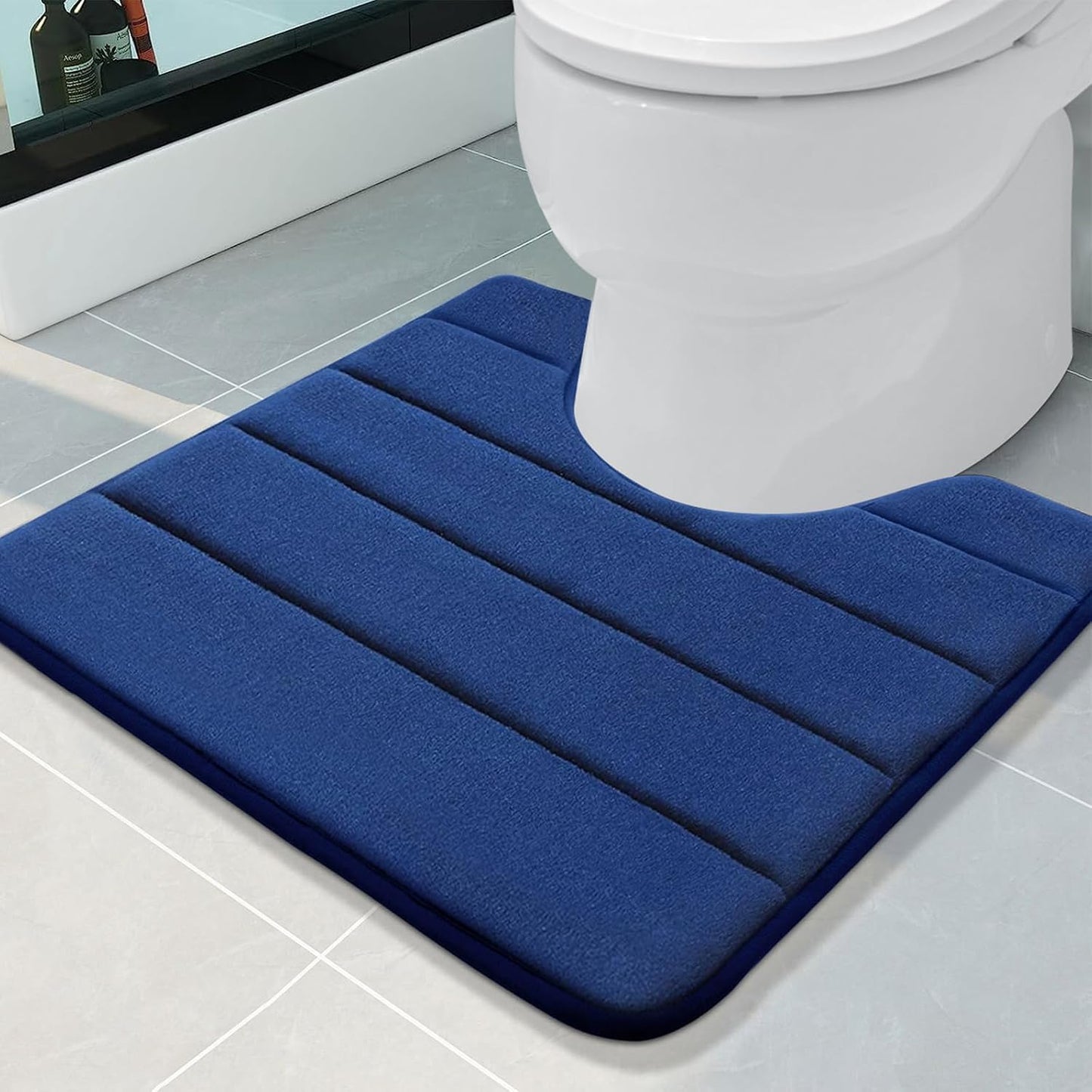 Memory Foam Bath Mat 24 x 16, Ultra Soft Absorbent Bathroom Rugs - Colors B
