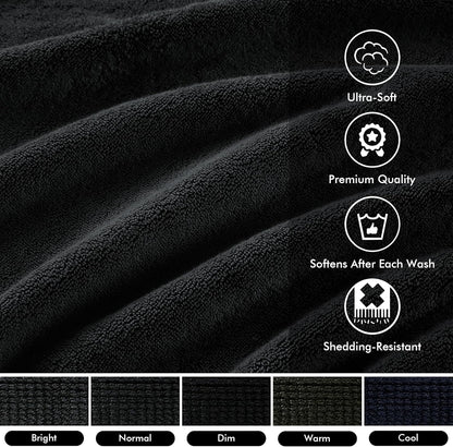 800GSM 100% Cotton Bathroom Bath Towel Set of 8, Grey | Long Staple, Highly Absorbent, Durable Hotel Spa Quality, Quick Dry, Double Stitched Hems, Lint Reducing, OEKO-TEX Certified - Colors B