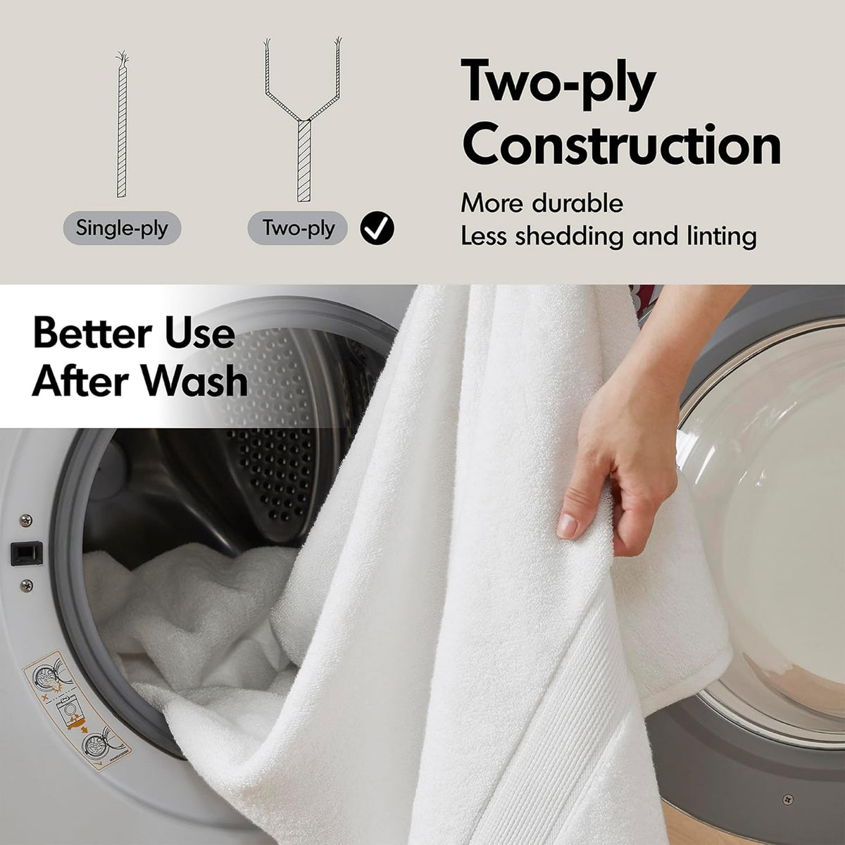 800GSM 100% Cotton Bathroom Bath Towel Set of 8, Grey | Long Staple, Highly Absorbent, Durable Hotel Spa Quality, Quick Dry, Double Stitched Hems, Lint Reducing, OEKO-TEX Certified - Colors B