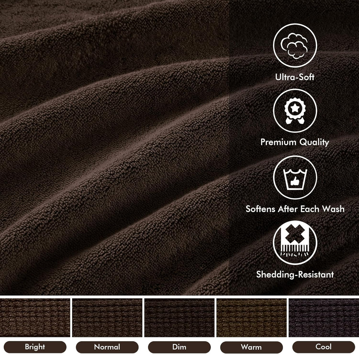 800GSM 100% Cotton Bathroom Bath Towel Set of 8, Grey | Long Staple, Highly Absorbent, Durable Hotel Spa Quality, Quick Dry, Double Stitched Hems, Lint Reducing, OEKO-TEX Certified - Colors B