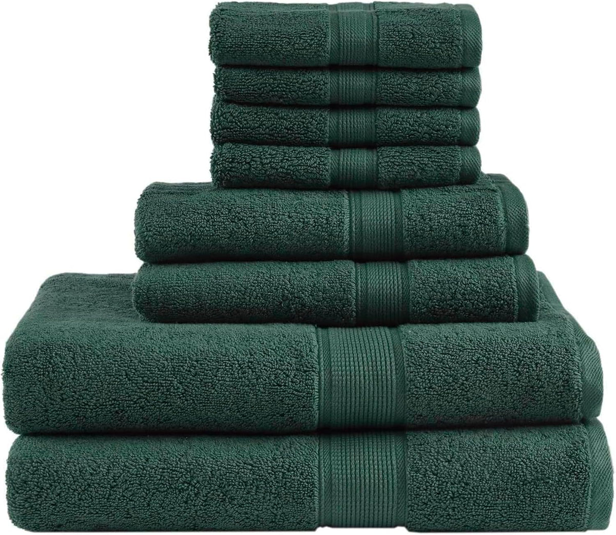 800GSM 100% Cotton Bathroom Bath Towel Set of 8, Grey | Long Staple, Highly Absorbent, Durable Hotel Spa Quality, Quick Dry, Double Stitched Hems, Lint Reducing, OEKO-TEX Certified - Colors B