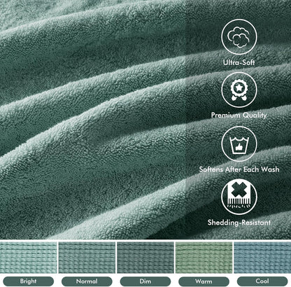 800GSM 100% Cotton Bathroom Bath Towel Set of 8, Grey | Long Staple, Highly Absorbent, Durable Hotel Spa Quality, Quick Dry, Double Stitched Hems, Lint Reducing, OEKO-TEX Certified - Colors B