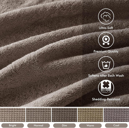 800GSM 100% Cotton Bathroom Bath Towel Set of 8, Grey | Long Staple, Highly Absorbent, Durable Hotel Spa Quality, Quick Dry, Double Stitched Hems, Lint Reducing, OEKO-TEX Certified - Colors B