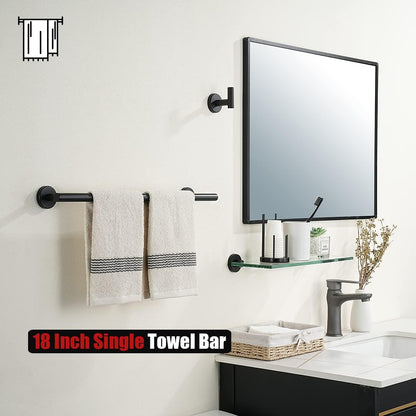 JQK Bath Towel Bar, 33 Inch 304 Stainless Steel Thicken 0.8mm Single Towel Rack for Bathroom, Towel Holder Brushed Finished Wall Mount, Useable Length 30 Inch, TB110L30-BN
