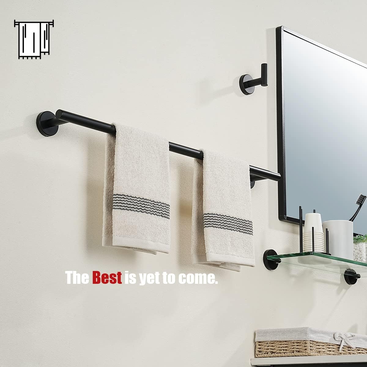 JQK Bath Towel Bar, 33 Inch 304 Stainless Steel Thicken 0.8mm Single Towel Rack for Bathroom, Towel Holder Brushed Finished Wall Mount, Useable Length 30 Inch, TB110L30-BN