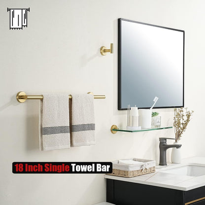 JQK Bath Towel Bar, 33 Inch 304 Stainless Steel Thicken 0.8mm Single Towel Rack for Bathroom, Towel Holder Brushed Finished Wall Mount, Useable Length 30 Inch, TB110L30-BN