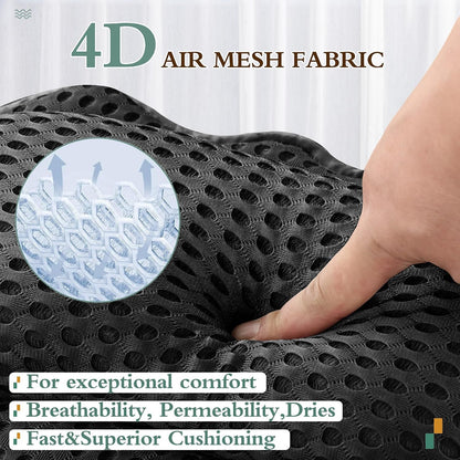 Bath Pillow Ergonomic Luxury Bathtub Pillow with Head,Neck, Shoulder and Back Support, 4D Bath Pillows for tub with 6 Powerful Suction Cups, Fits All Bathtub, Spa Tub, Hot Jacuzzi (Black)