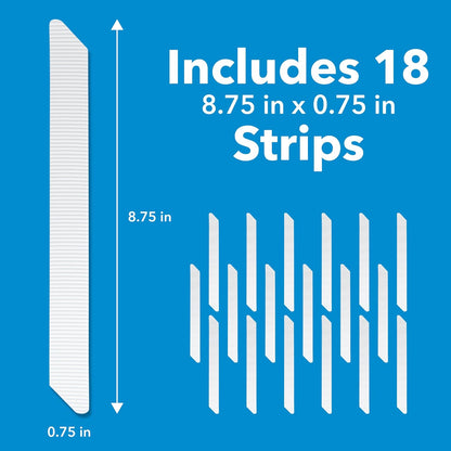 Adhesive Tub Tread Strips, 0.75 x 8.5-Inch Each, 18 Pack, White (663138)