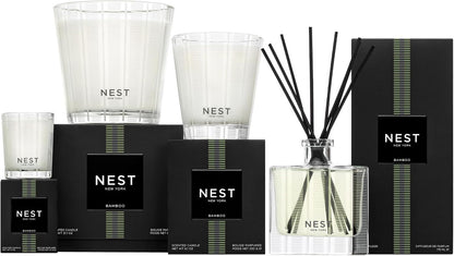 Reed Diffuser, Bamboo - 5.9 fl oz - Fragrance for Up to 90 Days - Reusable, Refillable Glass Holder - Includes 8 All-Natural Reed Sticks - Flame Free