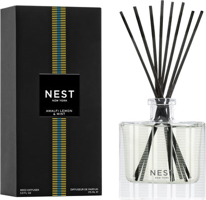 Reed Diffuser, Bamboo - 5.9 fl oz - Fragrance for Up to 90 Days - Reusable, Refillable Glass Holder - Includes 8 All-Natural Reed Sticks - Flame Free