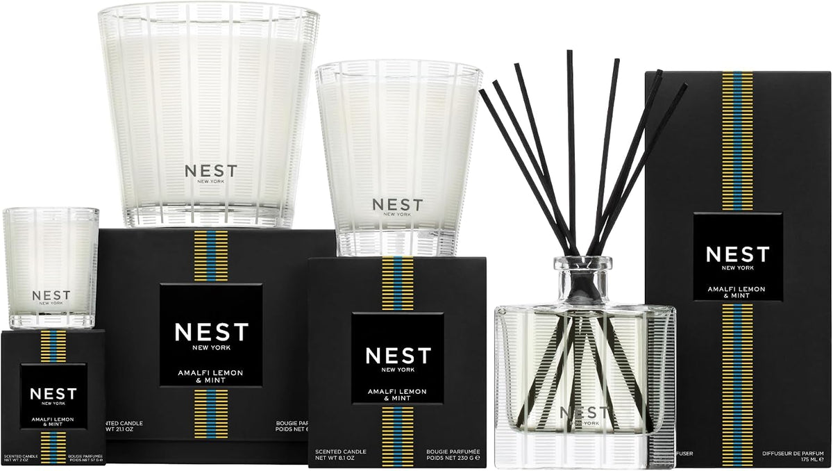 Reed Diffuser, Bamboo - 5.9 fl oz - Fragrance for Up to 90 Days - Reusable, Refillable Glass Holder - Includes 8 All-Natural Reed Sticks - Flame Free