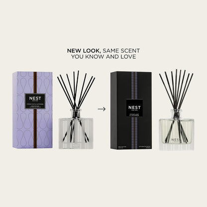 Reed Diffuser, Bamboo - 5.9 fl oz - Fragrance for Up to 90 Days - Reusable, Refillable Glass Holder - Includes 8 All-Natural Reed Sticks - Flame Free