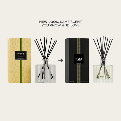 Reed Diffuser, Bamboo - 5.9 fl oz - Fragrance for Up to 90 Days - Reusable, Refillable Glass Holder - Includes 8 All-Natural Reed Sticks - Flame Free