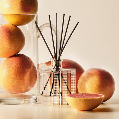 Reed Diffuser, Bamboo - 5.9 fl oz - Fragrance for Up to 90 Days - Reusable, Refillable Glass Holder - Includes 8 All-Natural Reed Sticks - Flame Free