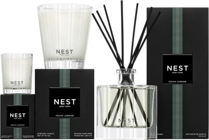 Reed Diffuser, Bamboo - 5.9 fl oz - Fragrance for Up to 90 Days - Reusable, Refillable Glass Holder - Includes 8 All-Natural Reed Sticks - Flame Free