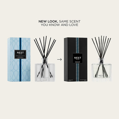 Reed Diffuser, Bamboo - 5.9 fl oz - Fragrance for Up to 90 Days - Reusable, Refillable Glass Holder - Includes 8 All-Natural Reed Sticks - Flame Free