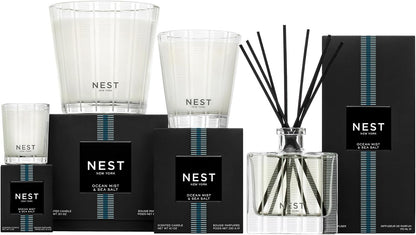 Reed Diffuser, Bamboo - 5.9 fl oz - Fragrance for Up to 90 Days - Reusable, Refillable Glass Holder - Includes 8 All-Natural Reed Sticks - Flame Free