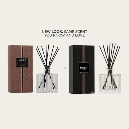 Reed Diffuser, Bamboo - 5.9 fl oz - Fragrance for Up to 90 Days - Reusable, Refillable Glass Holder - Includes 8 All-Natural Reed Sticks - Flame Free