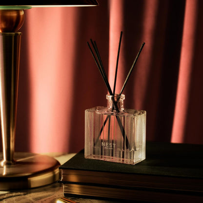 Reed Diffuser, Bamboo - 5.9 fl oz - Fragrance for Up to 90 Days - Reusable, Refillable Glass Holder - Includes 8 All-Natural Reed Sticks - Flame Free