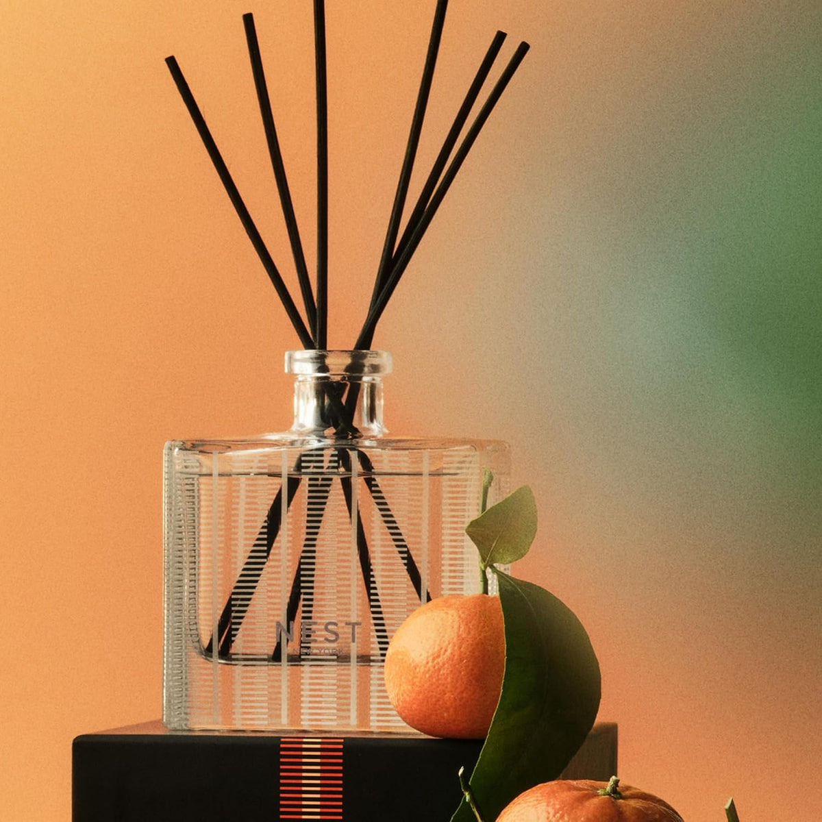 Reed Diffuser, Bamboo - 5.9 fl oz - Fragrance for Up to 90 Days - Reusable, Refillable Glass Holder - Includes 8 All-Natural Reed Sticks - Flame Free