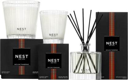 Reed Diffuser, Bamboo - 5.9 fl oz - Fragrance for Up to 90 Days - Reusable, Refillable Glass Holder - Includes 8 All-Natural Reed Sticks - Flame Free