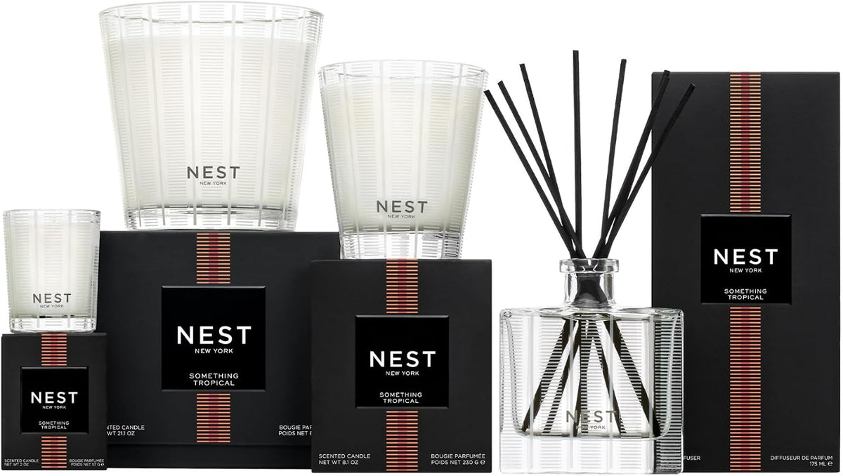 Reed Diffuser, Bamboo - 5.9 fl oz - Fragrance for Up to 90 Days - Reusable, Refillable Glass Holder - Includes 8 All-Natural Reed Sticks - Flame Free